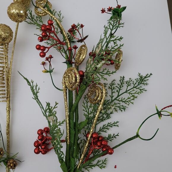 Festive Floral Stem Set - Gold Accents - Picture 5 of 10